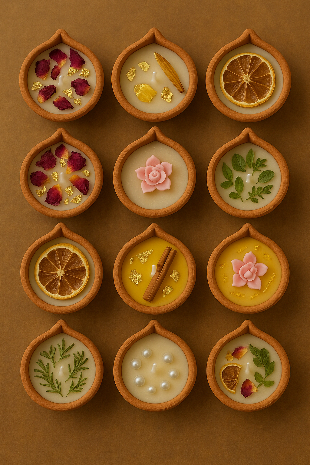“10 Scented Clay Diyas: Illuminate Your Celebrations with Fragrance and Elegance”