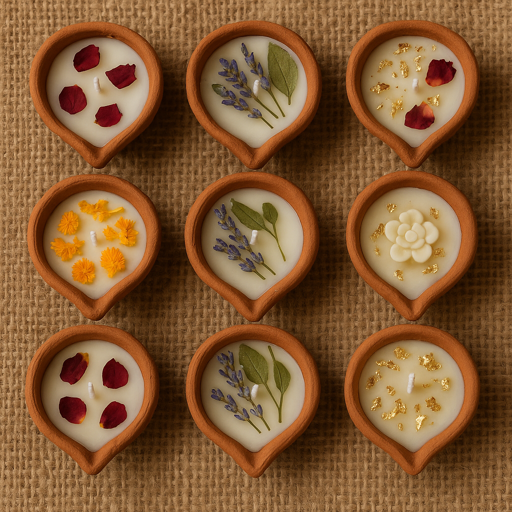 “10 Scented Clay Diyas: Illuminate Your Celebrations with Fragrance and Elegance”